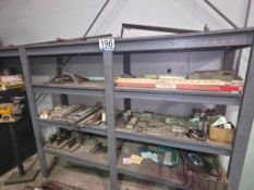 Contents of Shelving and Cabinet: Welding Rods/Wire, Metalworking Tools, Metal Stock, Etc.
