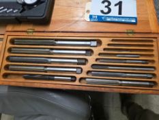 Lot: Mitutoyo Dial Gage Bore Set, Starrett Micrometers, Reamers