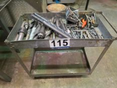 Metal Utility Cart with Assorted Machining Tools