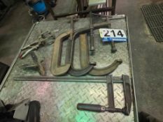 Assorted Metal Clamps - Heavy-Duty C-Clamps, Bar Clamp, Welding Clamps