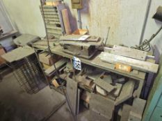 Workshop Lot - Heavy Duty Machine Vise, Metal Stock, Parts Organizer, Display Racks