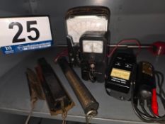 Lot Vintage Brass Scales and Analog Electric Meters