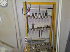 Rack with Machine Tool Holders & Cutting Tools