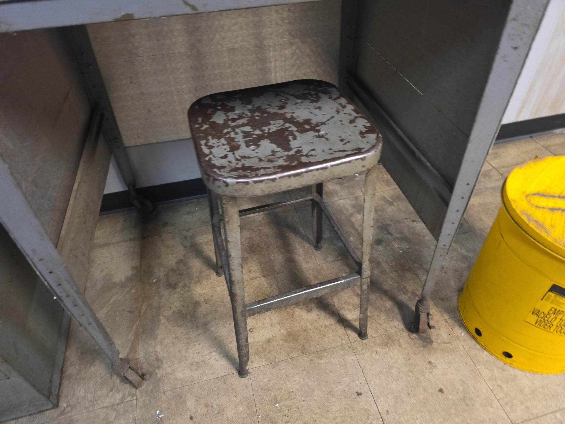 Shop Order Bench, Stool, and Just rite Oily Waste Can - Image 3 of 4