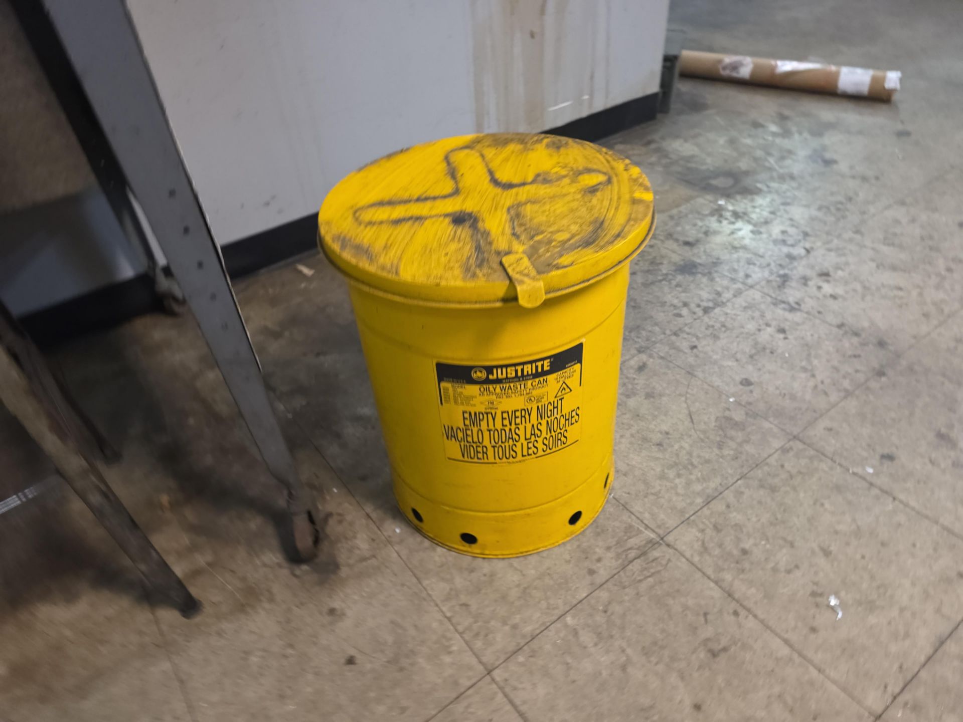 Shop Order Bench, Stool, and Just rite Oily Waste Can - Image 4 of 4
