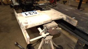 Adjustable Heavy-Duty Work Stand - Swiveling Top, Mobile Base, Metal Construction