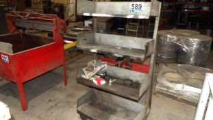 Metal Workshop Shelving Unit Cart - Multi-shelf, Mobile, Industrial, Grey