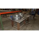Industrial Metal Top Workbench with Two Basins