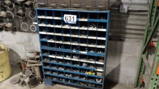 Multi-Bin Parts Organizer and Antique Metal Drawer Cabinet - Blue, Multi-Tier, Hardware Storage,