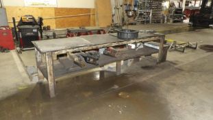 Industrial Metal Workbench - One Shelve, Heavy-Duty Steel Frame, Workshop Items
