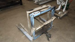 Mobile Shop Stand, Model B - 1500 LBS Capacity, Hydraulic Jack, Blue and White