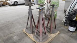 (5) Heavy-Duty Shop Jack Stands, Adjustable, Steel Construction