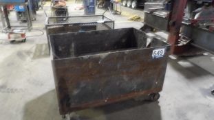 Heavy-Duty Industrial Metal Bin Cart - Mobile, Divided, Steel Construction, Casters