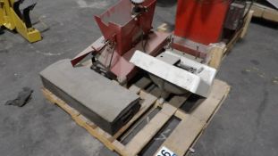 Industrial Equipment Components - Red Hoppers, Mixer Parts, Basin, Concrete Block