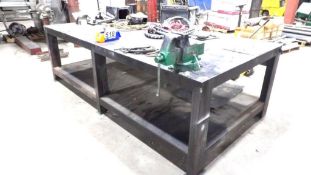 Heavy-Duty Industrial Workbench - Bench Vise, Lower Storage Shelf, Durable Steel