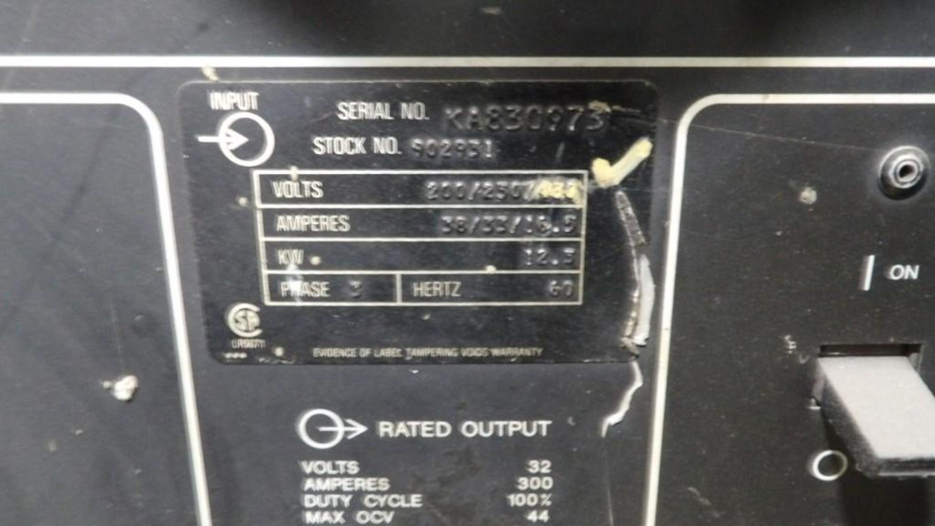 Miller CP-300 Constant Voltage DC Arc Welding Power Source, 300 Amperes, 100% Duty Cycle - Image 5 of 6