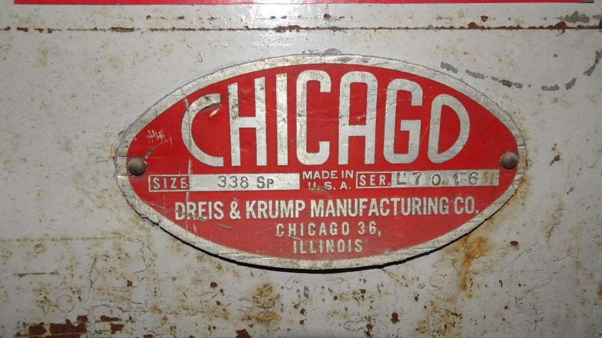 Dreis & Krump Chicago 338 Sp Mechanical Press Brake - Image 2 of 10