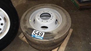 (2) Continental HSR 5 Commercial Truck Tires with Wheels, 225/70 R 19.5 Size