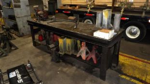 Heavy-Duty Metal Workbench - Bench Grinder, Jack Stands, Hydraulic Jacks, Multiple C Clamps