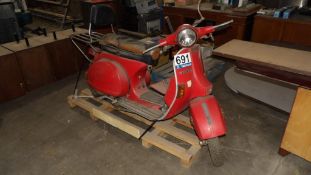 Vespa Scooter, Red, With Rack