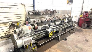 South Bend Precision Lathe, Long Bed, Industrial Machine, Gray