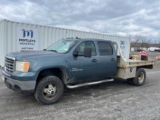 2008 GMC 3500 Sierra HD 4x4 Crew Cab Flatbed Truck