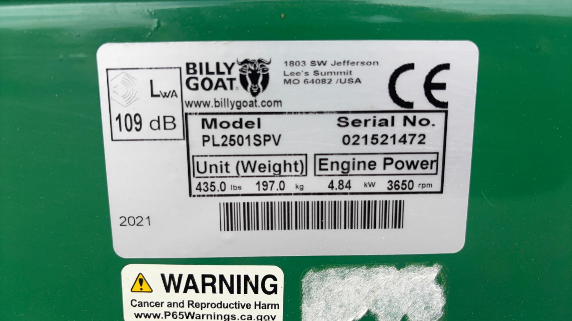 Billy Goat Plugger 25" Hydro-Drive Aerator - Image 14 of 15