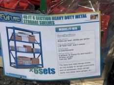 2026 Unused Future FT-HJ6 40 Ft 6 Section Heavy Duty Metal Storage Shelve