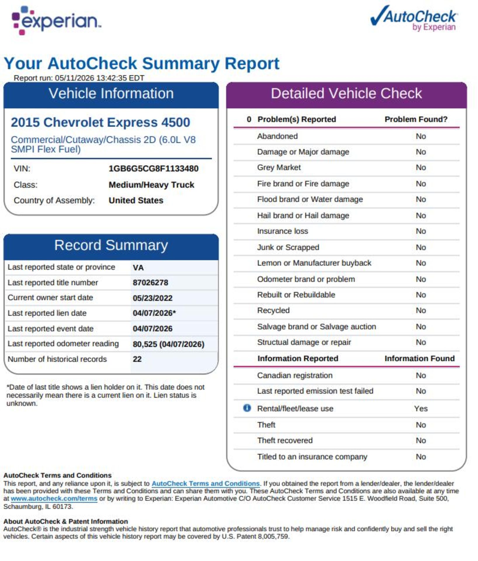 2015 Chevrolet 4500 16' S/A Box Truck - Image 20 of 20