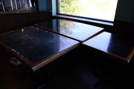 (3) Black Top Restaurant Tables