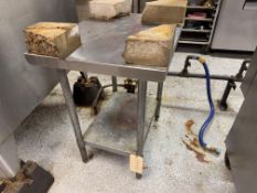 Stainless Steel Industrial Table with Concrete Blocks