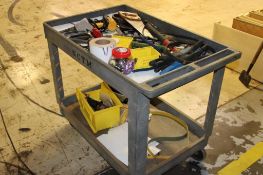 Assorted Hand Tools on Rolling Cart