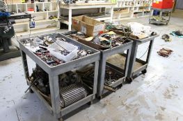 Lot of Assorted Industrial Parts and Components on Carts