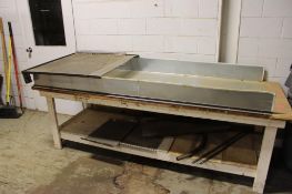 Industrial Metal Sorting Table with Mesh Top