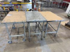 Lot of Three Industrial Rolling Work Tables