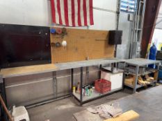 Industrial Metal Workbench with Pegboard and Storage