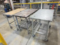 Lot of Three Industrial Rolling Work Tables
