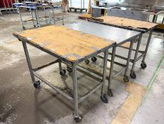 Lot of Three Industrial Rolling Tables