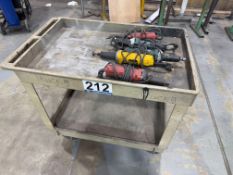 Lot of Assorted Die Grinders on Industrial Cart