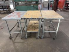 Lot of Industrial Metal Work Tables on Casters