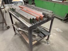 Lot of Assorted Steel Press Brake Tools on Rolling Cart