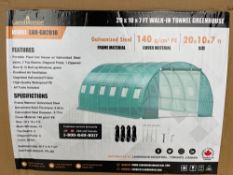 2026 Unused Darox/Landhonor LHR-GH2010 20 x 10 x 7 ft Walk-In Tunnel Greenhouse