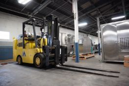 HOIST FKS 13 LIFT TRUCK, S/N 18512, 26000 CAPACITY, SOLID WHEELS, GAS, TILT, SIDE SHIFT, FORK SPREAD