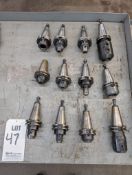 (12) MISC. CAT40 TOOL HOLDERS, VARIED SIZES