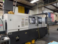 2019 OKUMA GENOS L3000-E CNC TURNING CENTER S/N L3E0034,OKUMA OSP-P300LA-E, TAILSTOCK, MARPOSS