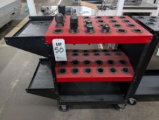 HUOT TOOL SCOOT CAT40 ORGANIZER CART, CAPACITY 48, WITH CONTENTS: (9) CAT40 TOOL HOLDERS
