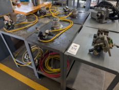 AIR CHUCK LOT TO INCLUDE: (4) EAGLE ROCK A1-21200 5C AIR CHUCKS, (1) 4" AIR CHUCK, WITH AIR