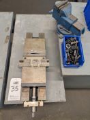 LOT TO INCLUDE: (1) KURT DL600C DOUBLE STATION 6" MACHINE VISE S/N 5253, 4" BENCH VISES, WORKHOLDING