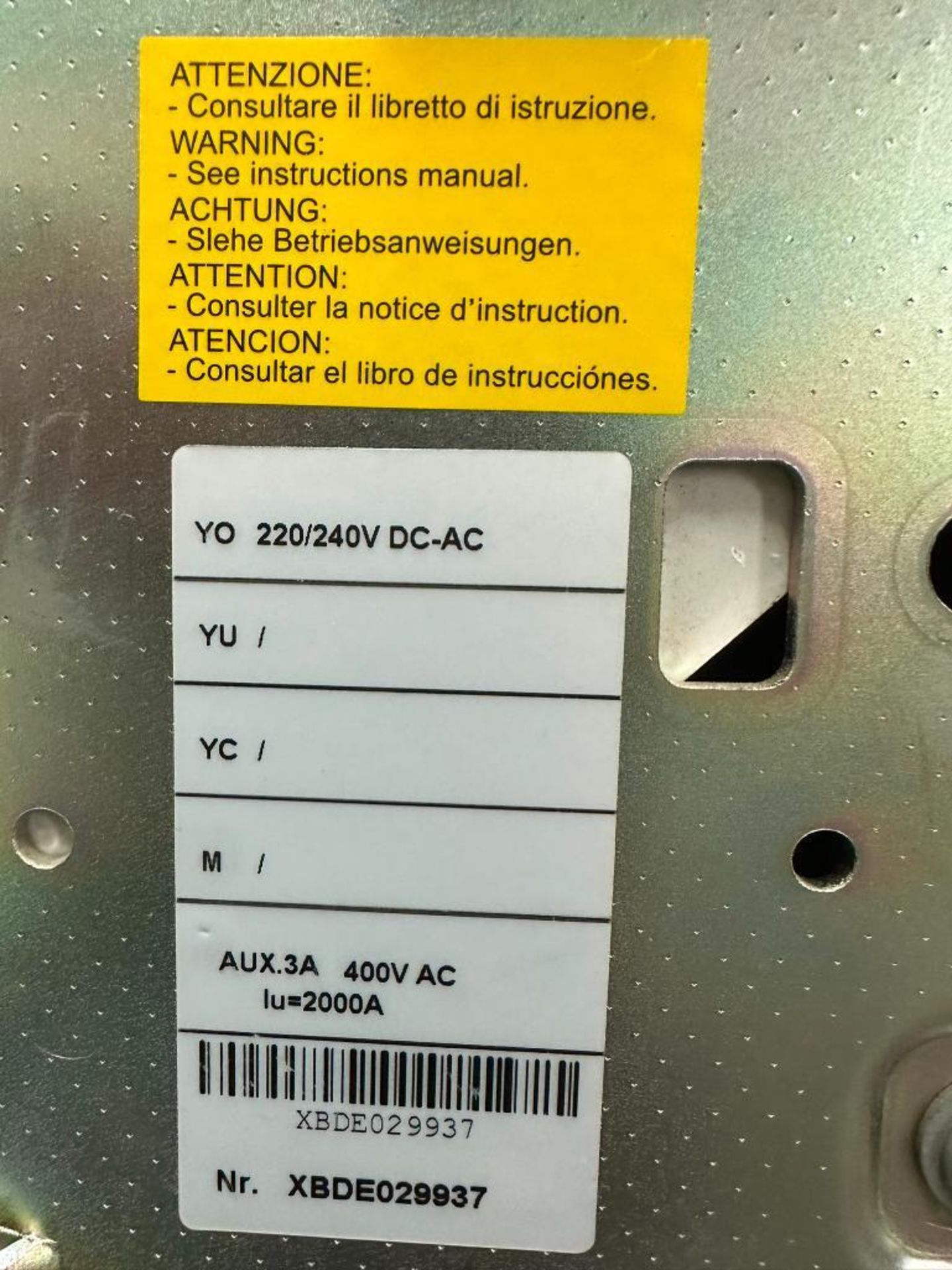 (PNF) ABB Sace Emax 2000 Amp Circuit Breaker, SACE PR122/P-LSIG, 3-Pole