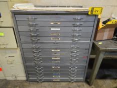 15-Drawer Mayline Metal Blue Print Cabinet